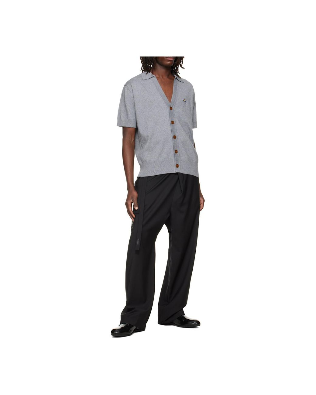 Vivienne Westwood Gray Short-Sleeve Button Cardigan for men