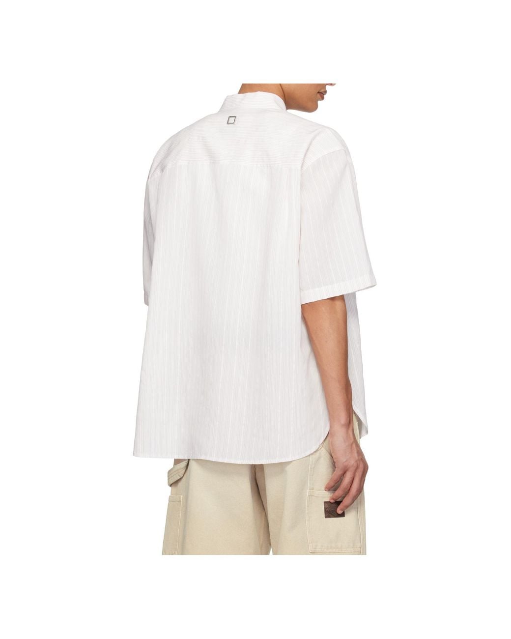 Wooyoungmi White Striped Print Shirt for men