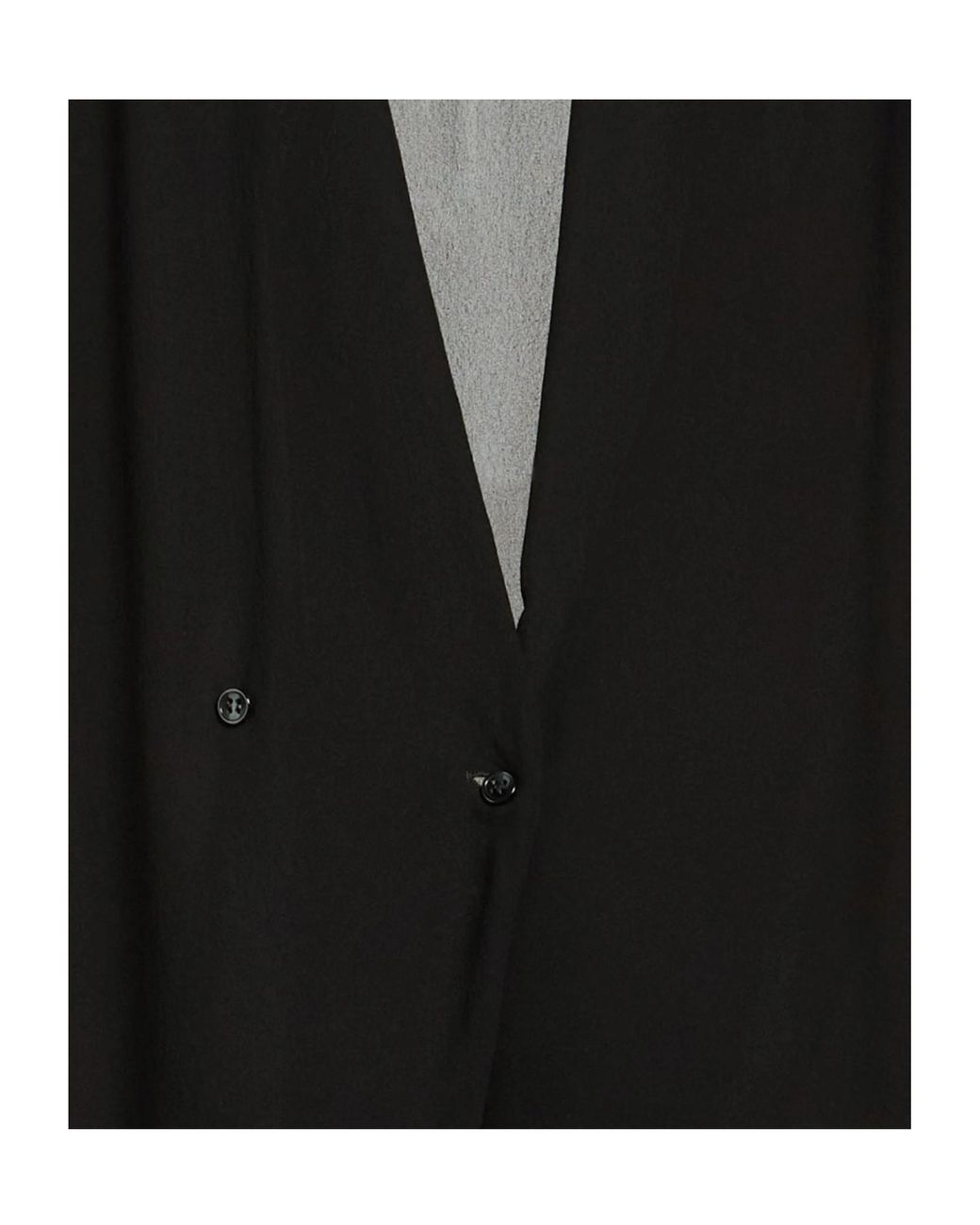Saint Laurent Black Solidcolor Chiffon Longsleeve Blouse