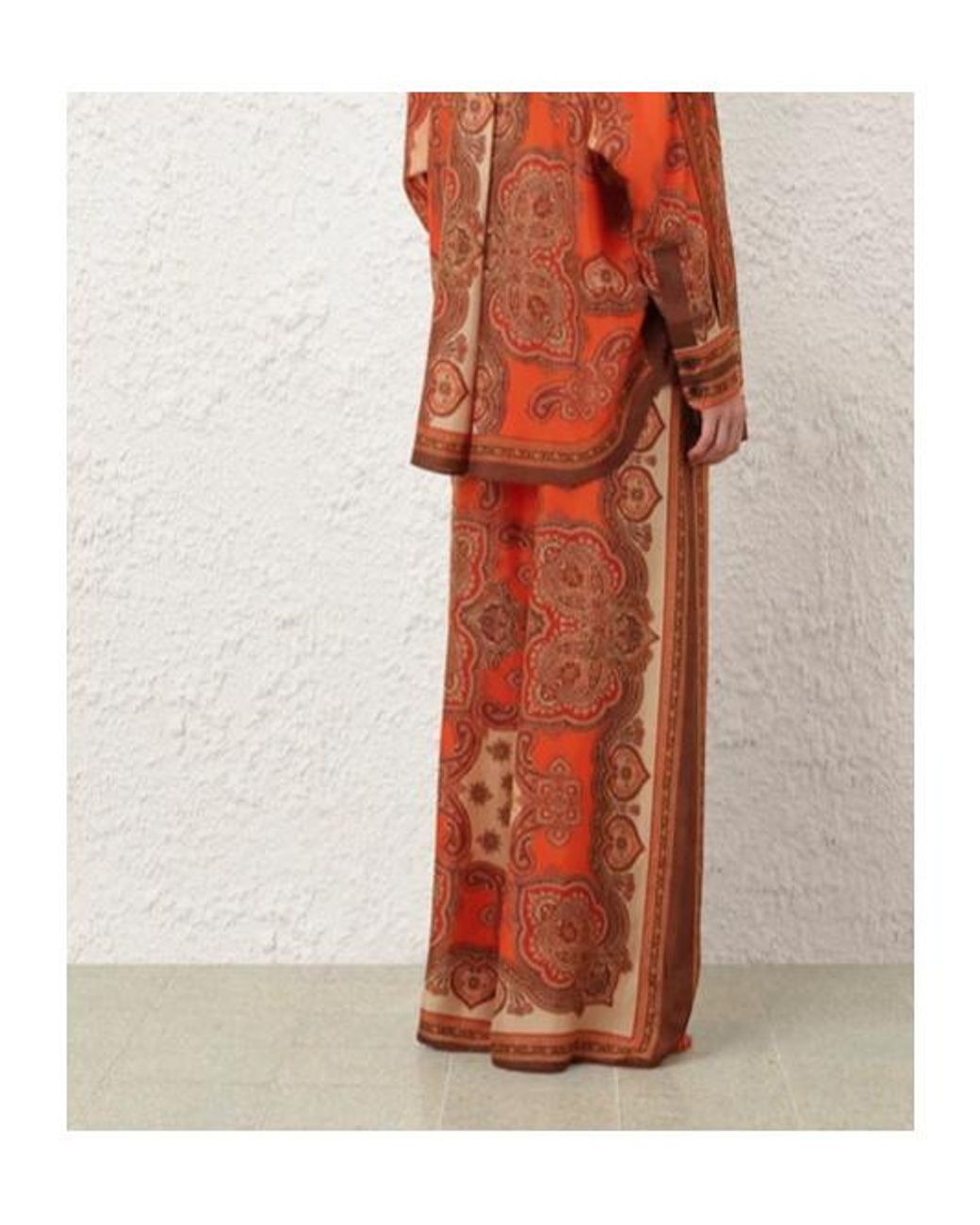 Zimmermann Orange Mahon Printed Wide-Leg Pants