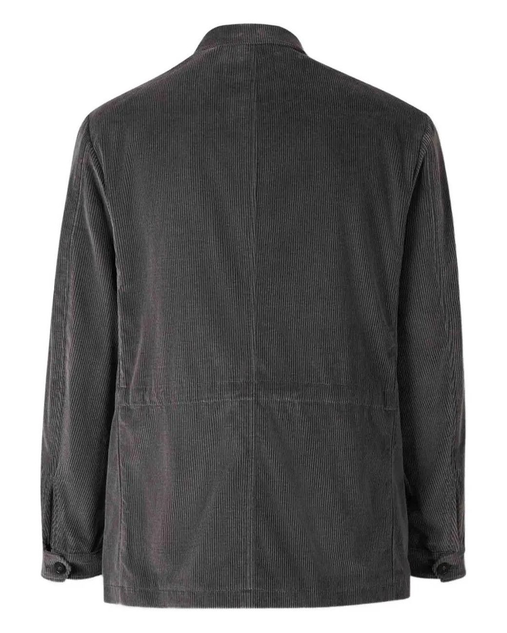 Canali Black Corduroy Blazer Jacket for men