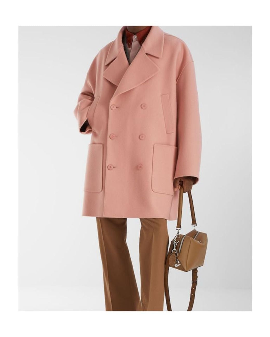 Fendi Pink Double Breasted Pea Coat for men
