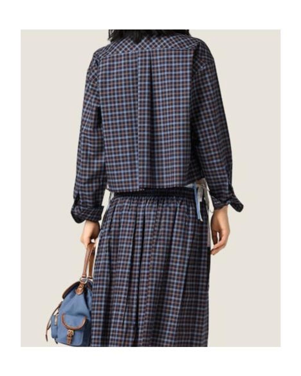 Miu Miu Blue Plaid Shirt