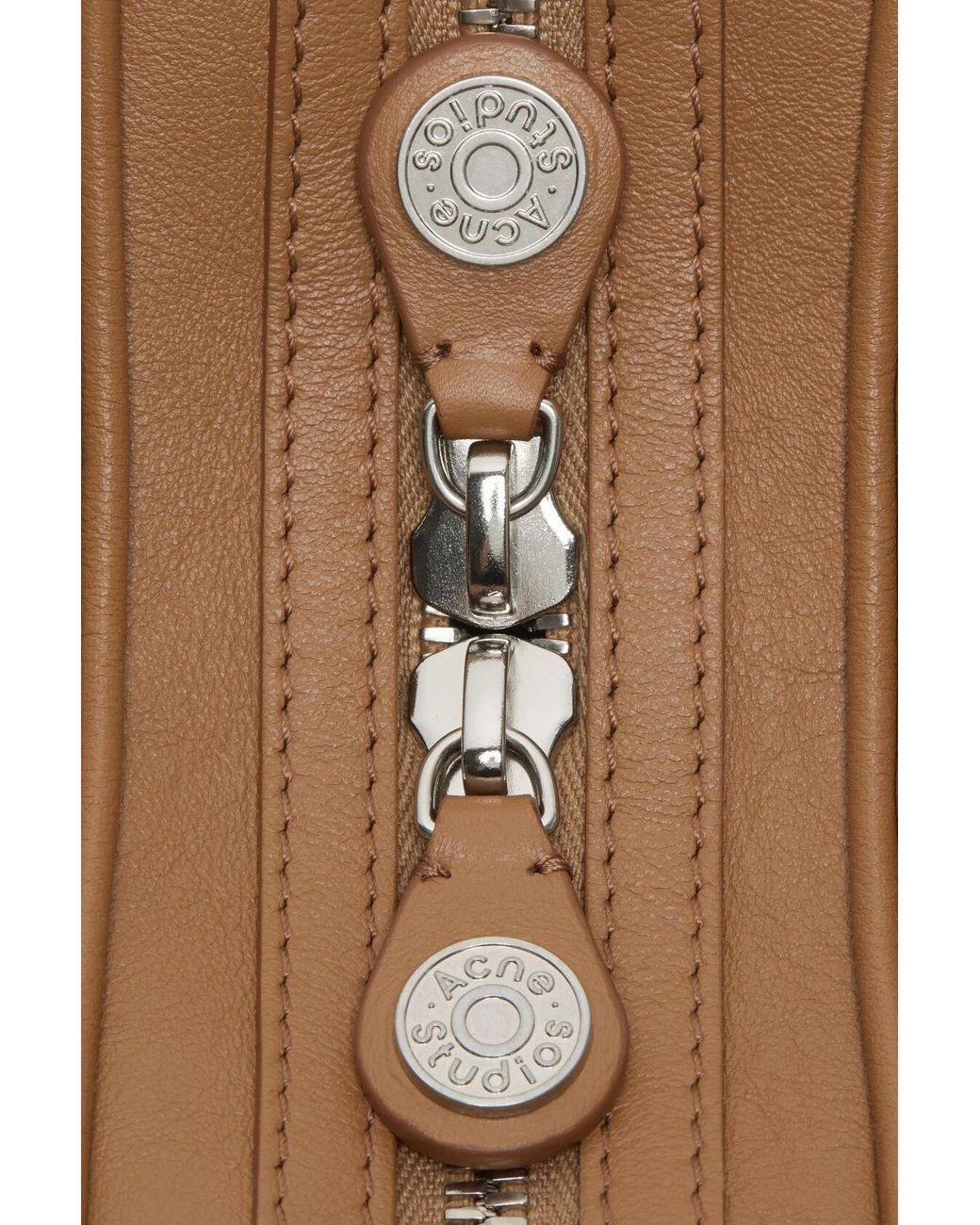 Acne Brown Multi-Zip Shoulder Bag for men