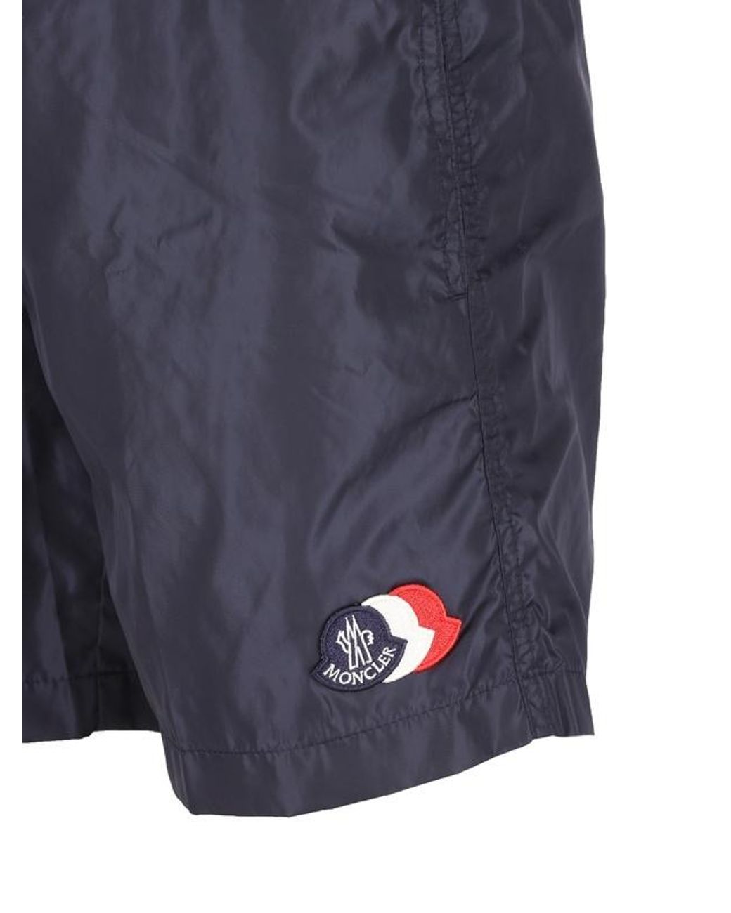 Moncler Blue Wide-Leg Swim Trunks for men
