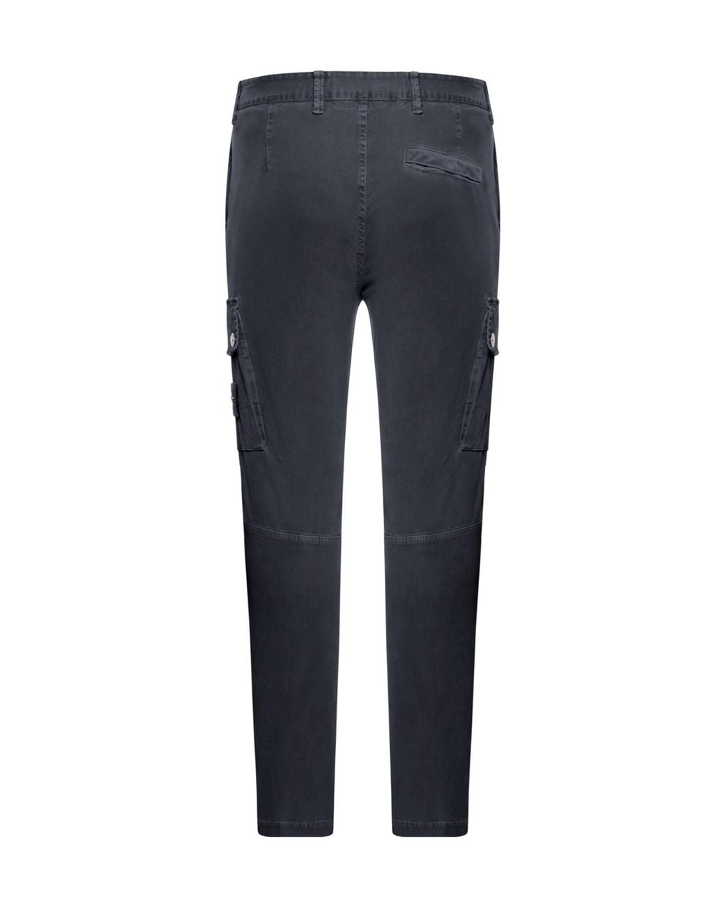 Stone Island Blue Logo Patch Tapered Leg Pants for men