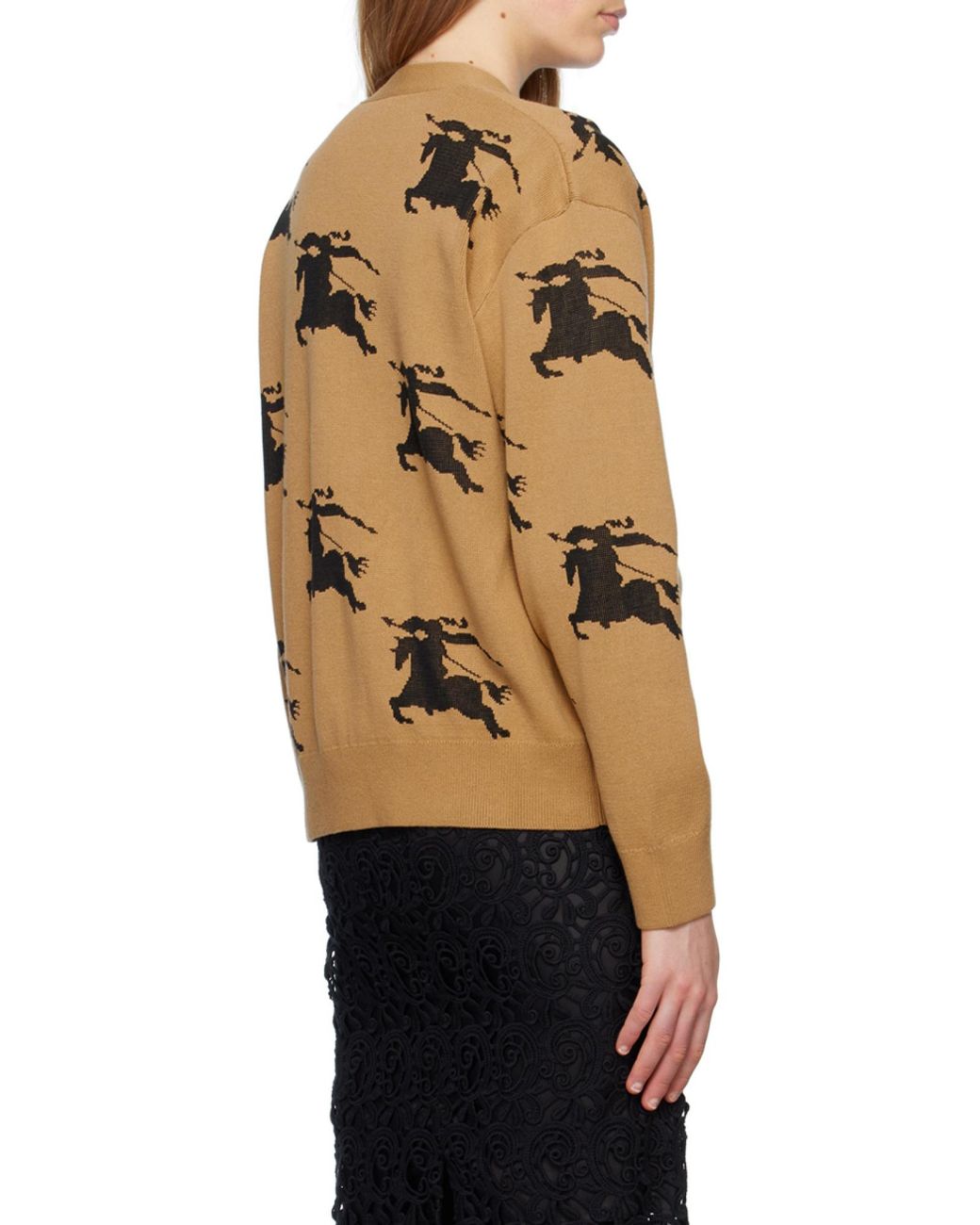 Burberry Brown Ekd Jacquard V-Neck Cardigan