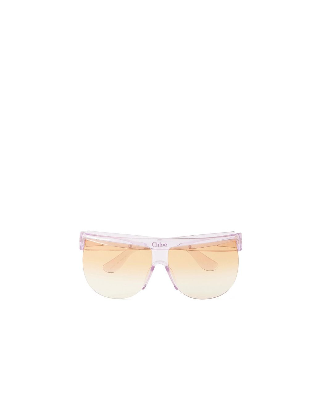 Chloé White Chloé Eyewear Explorer Geometric-Frame Logo Lettering Sunglasses