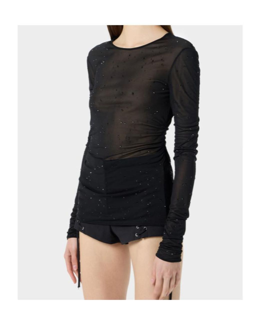 Blumarine Black Embellished Crewneck T-Shirt
