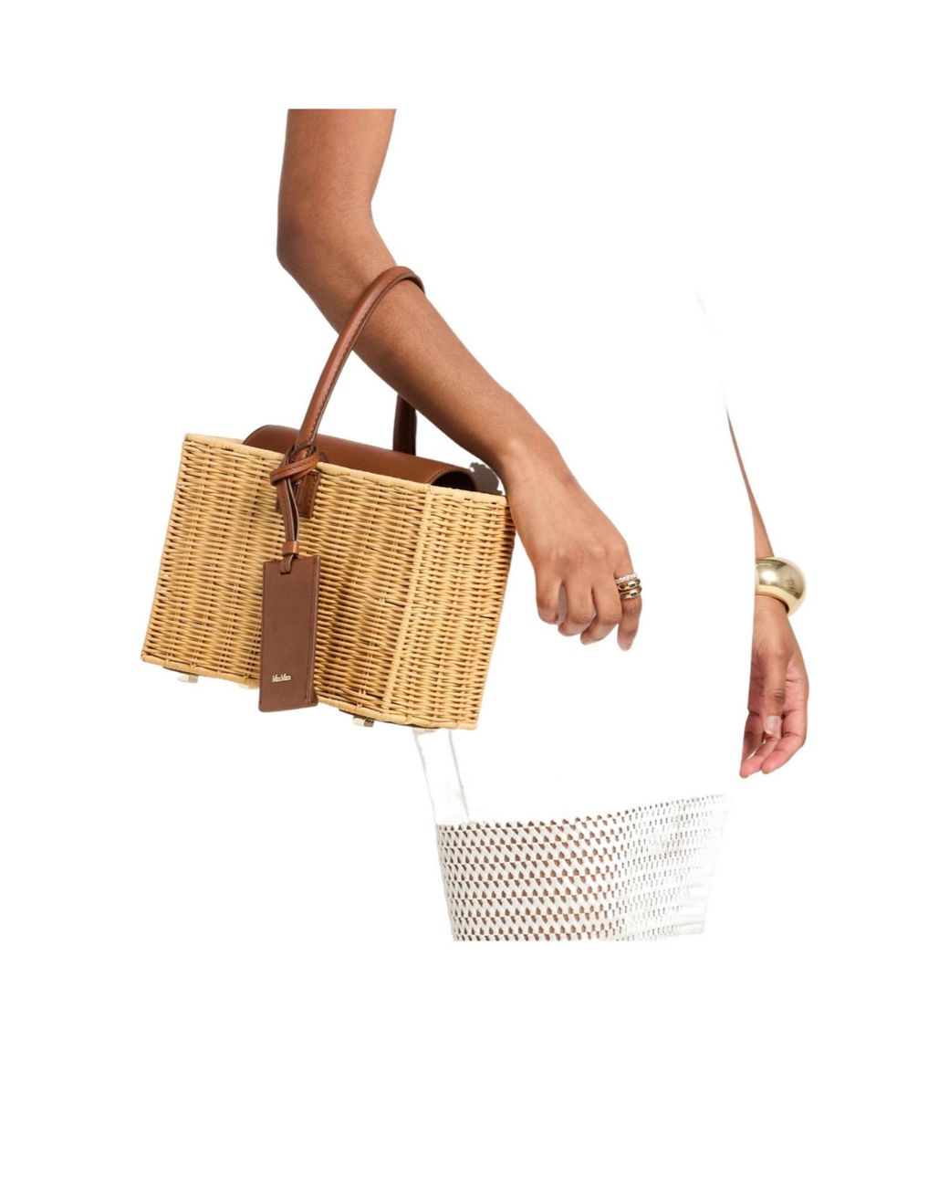 Max Mara Brown Medium Woven Tote Bag