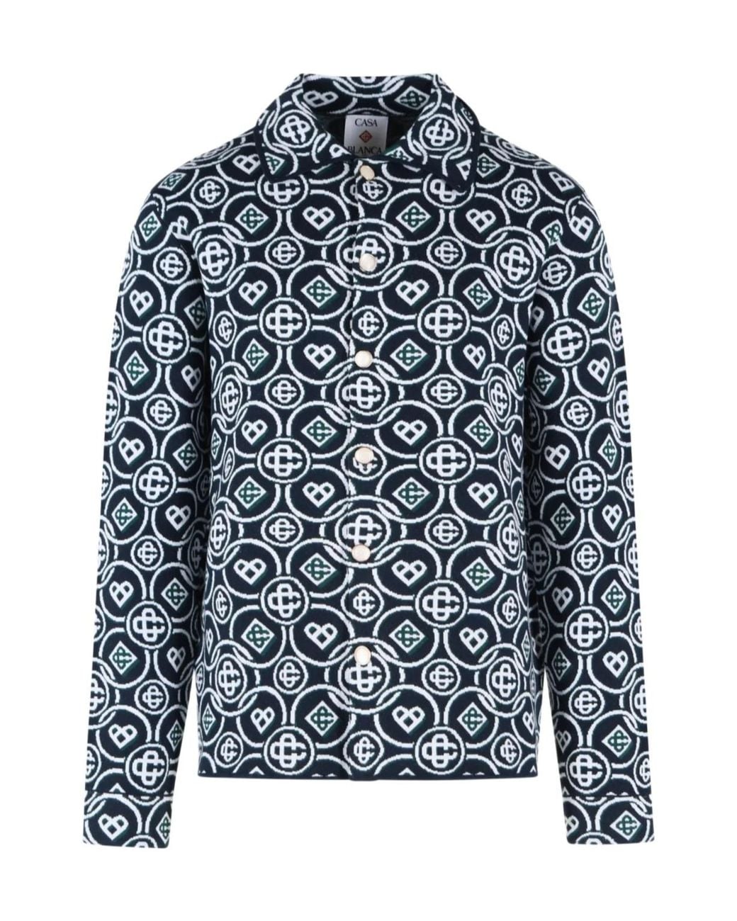 Casablanca Blue Cotton Shirt Jacket for men