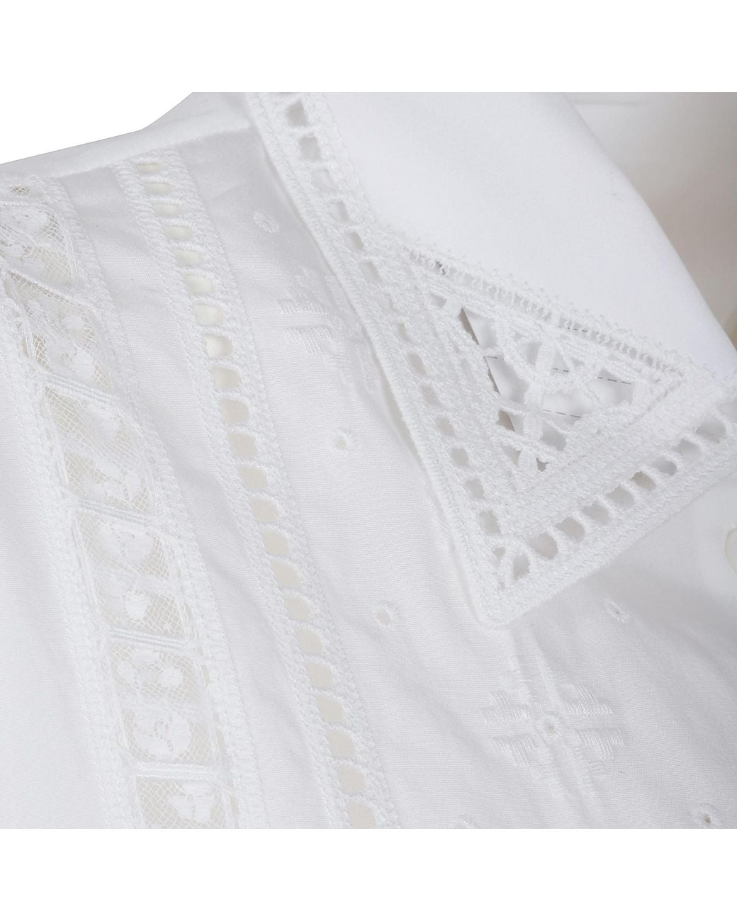 Ermanno Scervino White Embroidered Button-Up Shirt