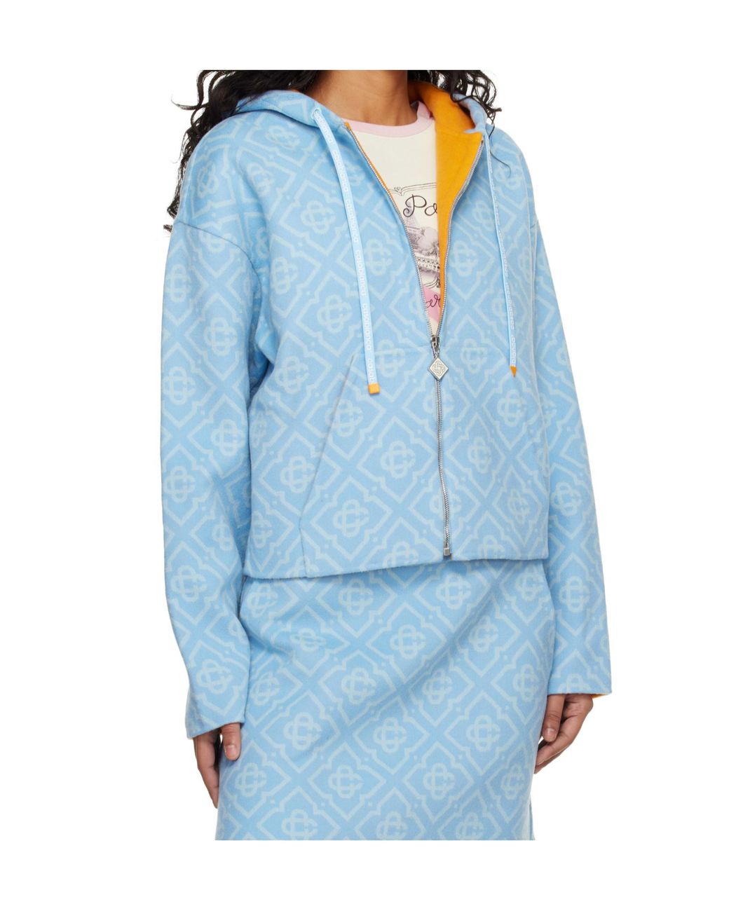 Casablanca Blue Monogram Hooded Jacket
