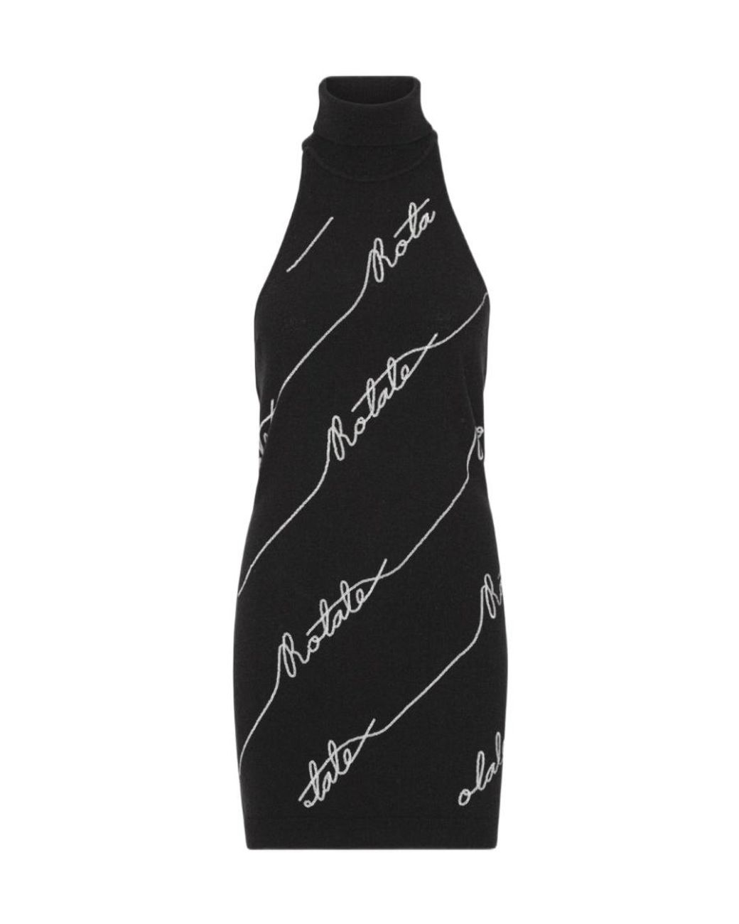 ROTATE BIRGER CHRISTENSEN Black Sequin Logo Mini Dress