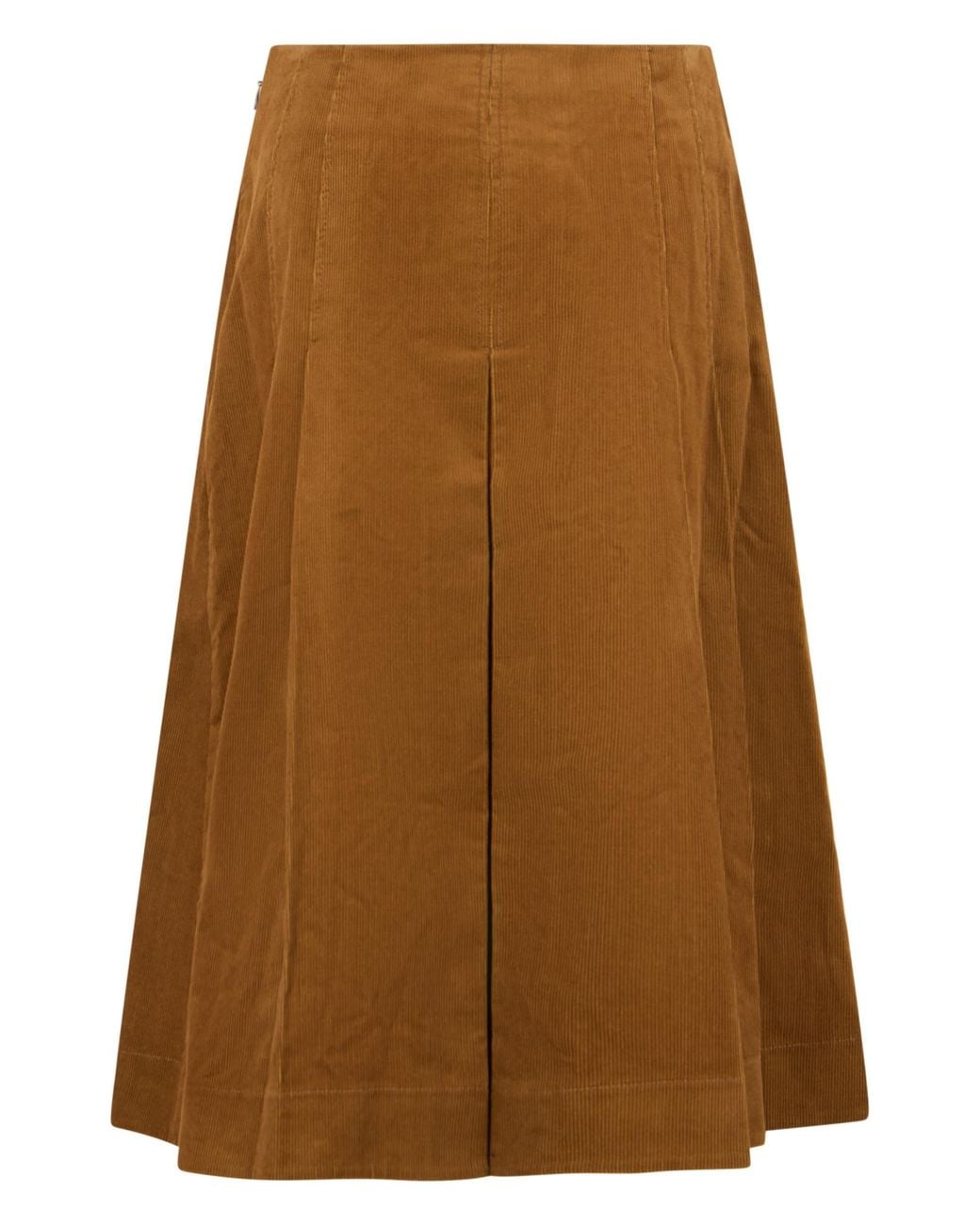 Tory Burch Brown Pleated A-Line Skirt