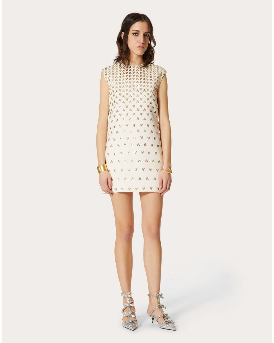 Valentino Natural Embroidery Embroidered Dress