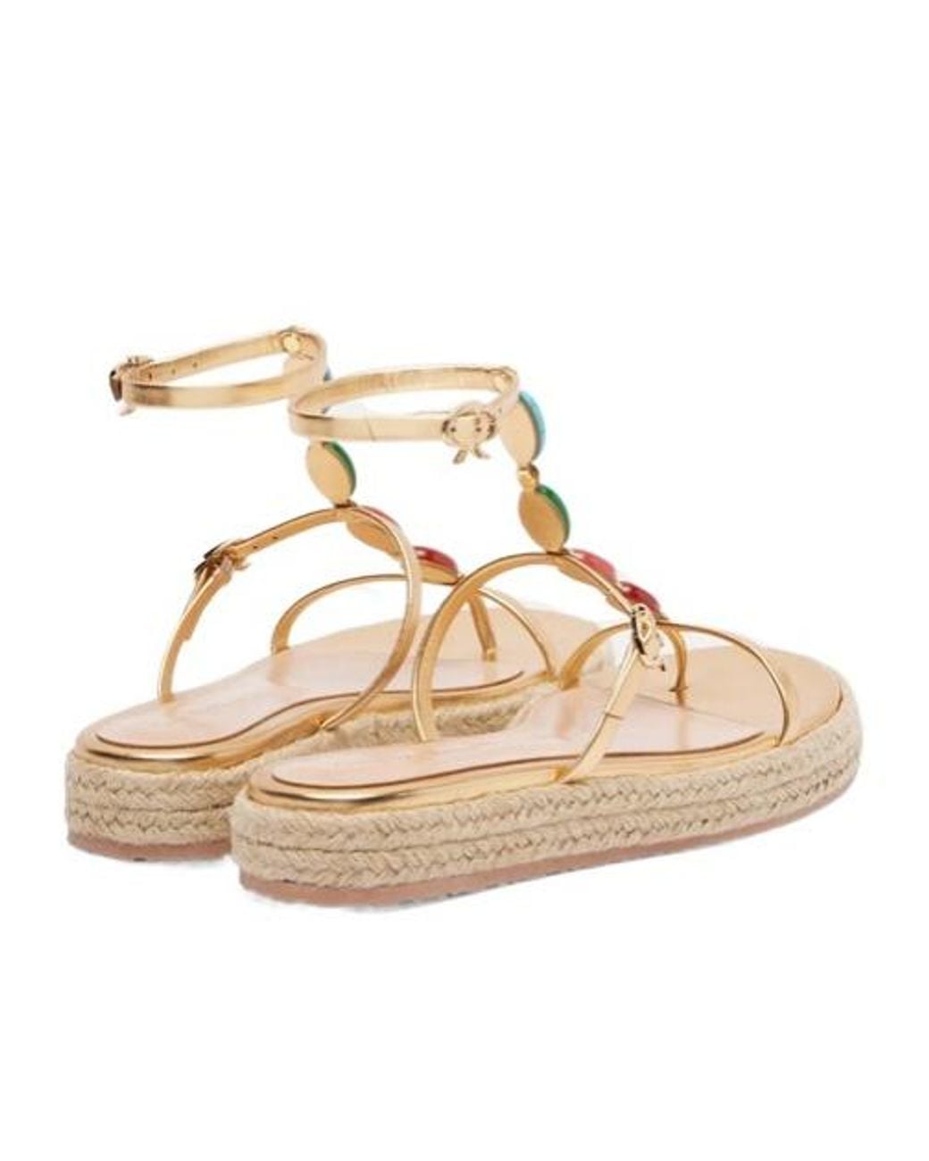 Gianvito Rossi Metallic Leather Espadrille Sandals