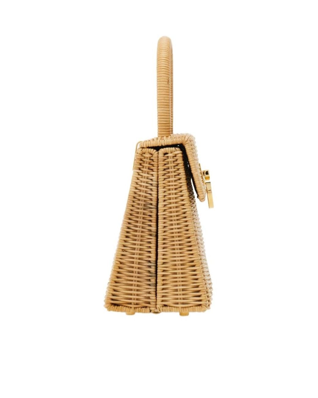 Ferragamo Natural Ferragamo Top Handle Small Woven Tote Bag