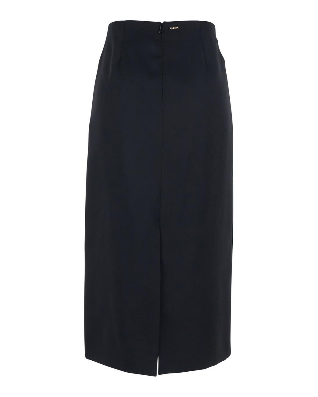 Twinset Blue Logo Plaque Zipped Skirt