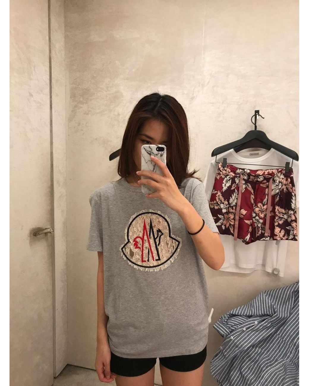 Moncler Gray Crew Neck Short-Sleeve T-Shirt
