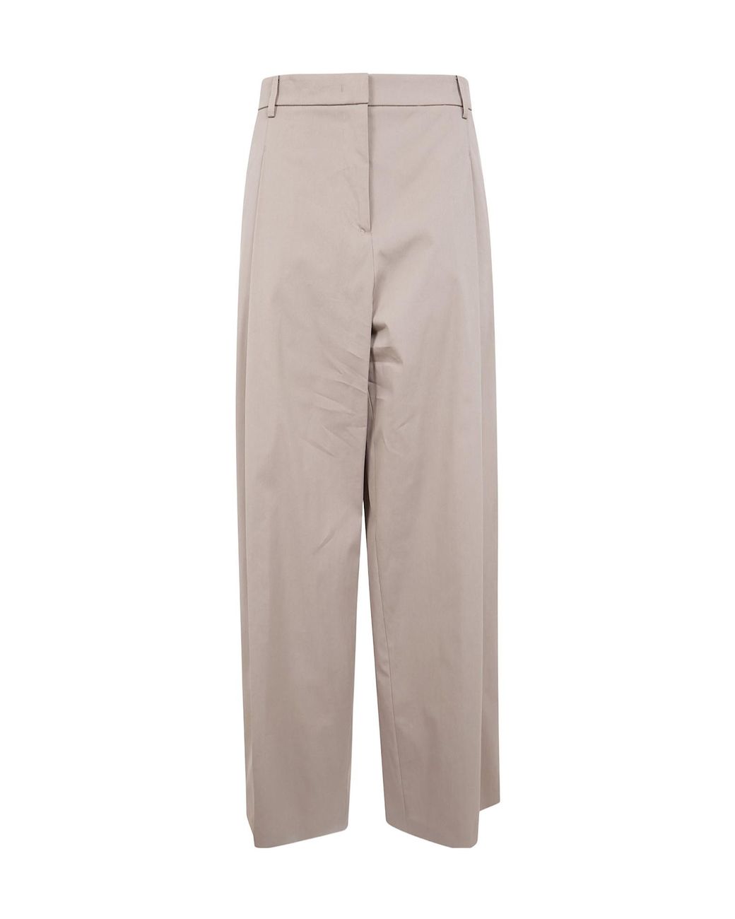 N°21 Gray Pleated Wide-Leg Trousers