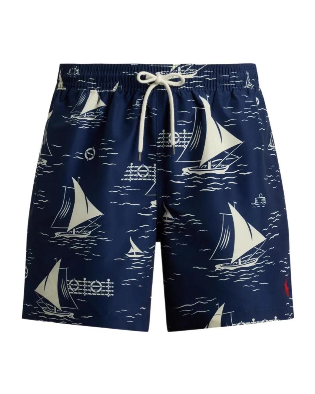 Polo Ralph Lauren Blue Sailboat-Print Swim Trunks for men