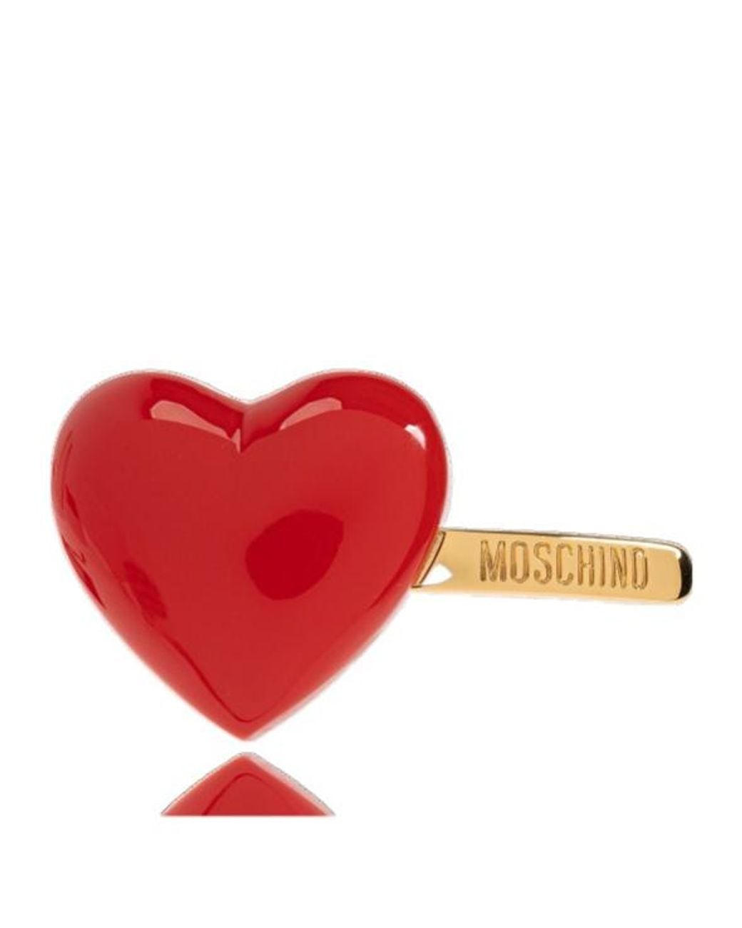 Moschino Red Heart Palque Hair Clip