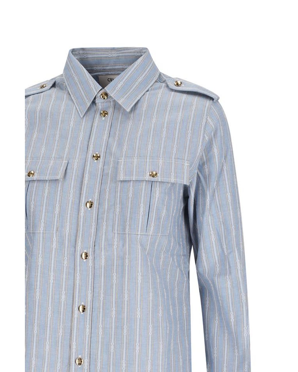 Céline Blue Long-Sleeved Shirt