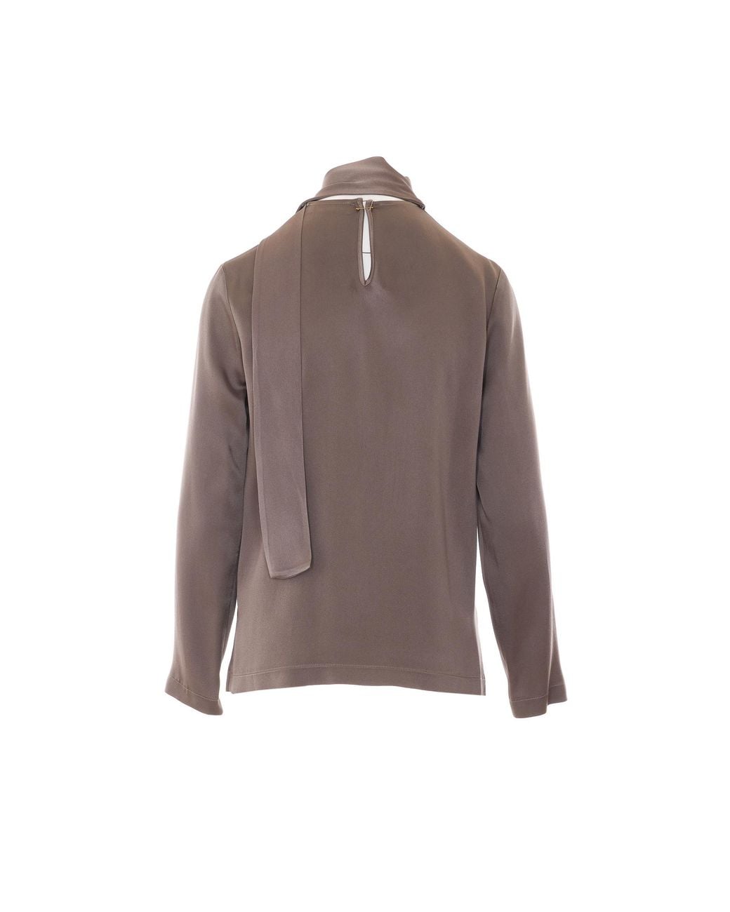 Fabiana Filippi Brown Falcon Scarf Detail Top