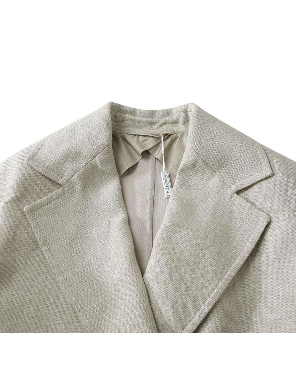Max Mara White Double-Breasted Long-Sleeved Coat