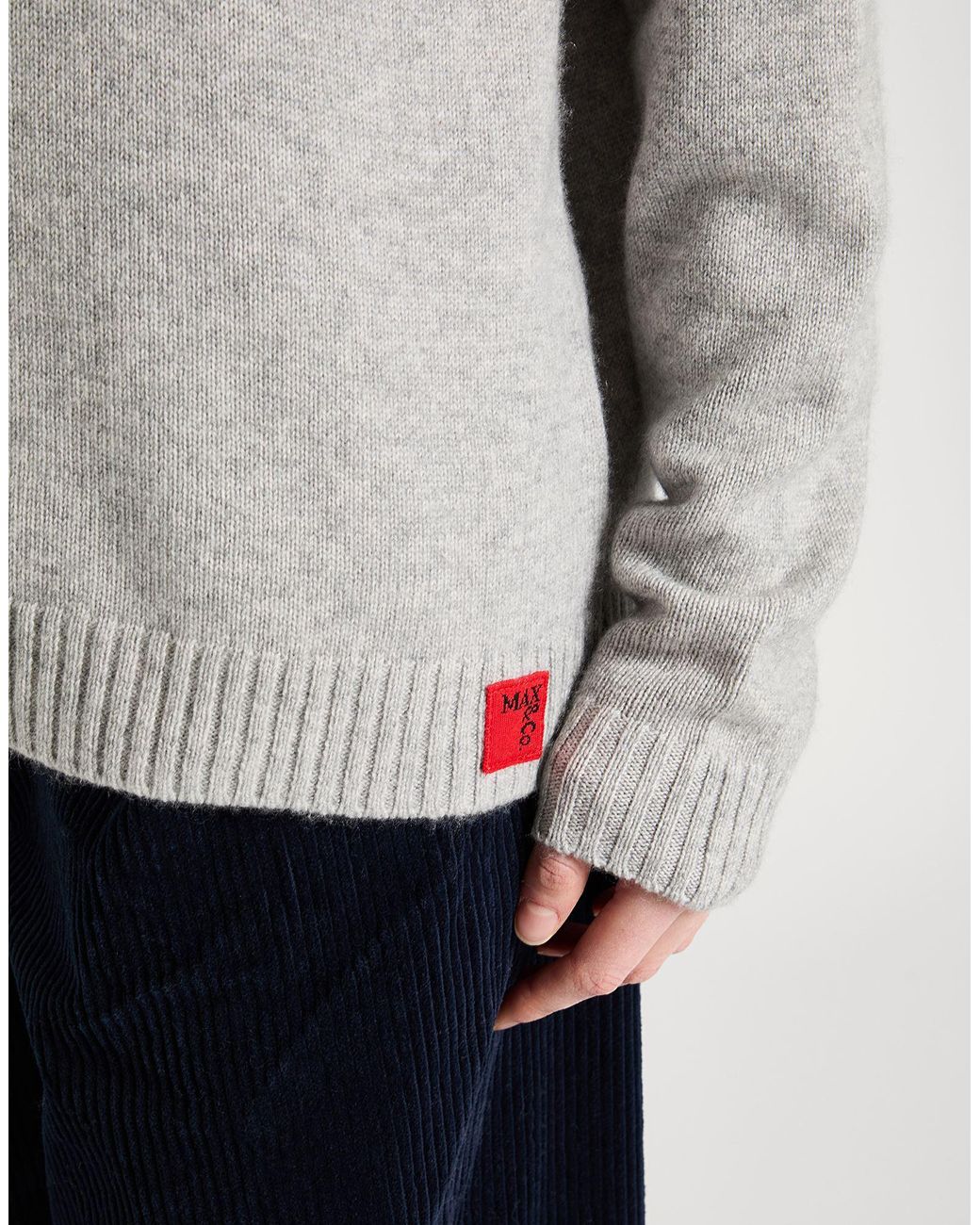 MAX&Co. Gray Ribbed Crew Neck Sweater