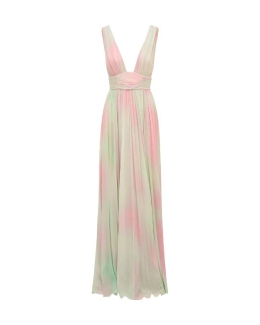 LoveShackFancy White Madeleine Pleated Maxi Dress
