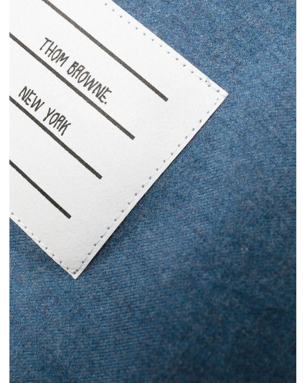 Thom Browne Blue Collared Button-Up Shirt Dress