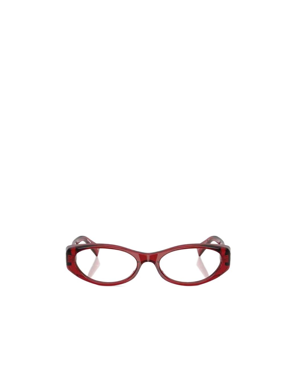 Miu Miu White Eyewear Oval Frame Glasses for men