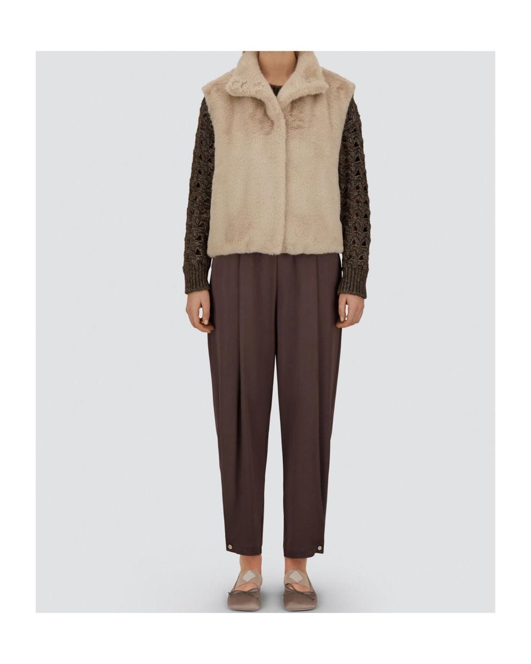 Herno Natural Faux-Fur Sleeveless Vest