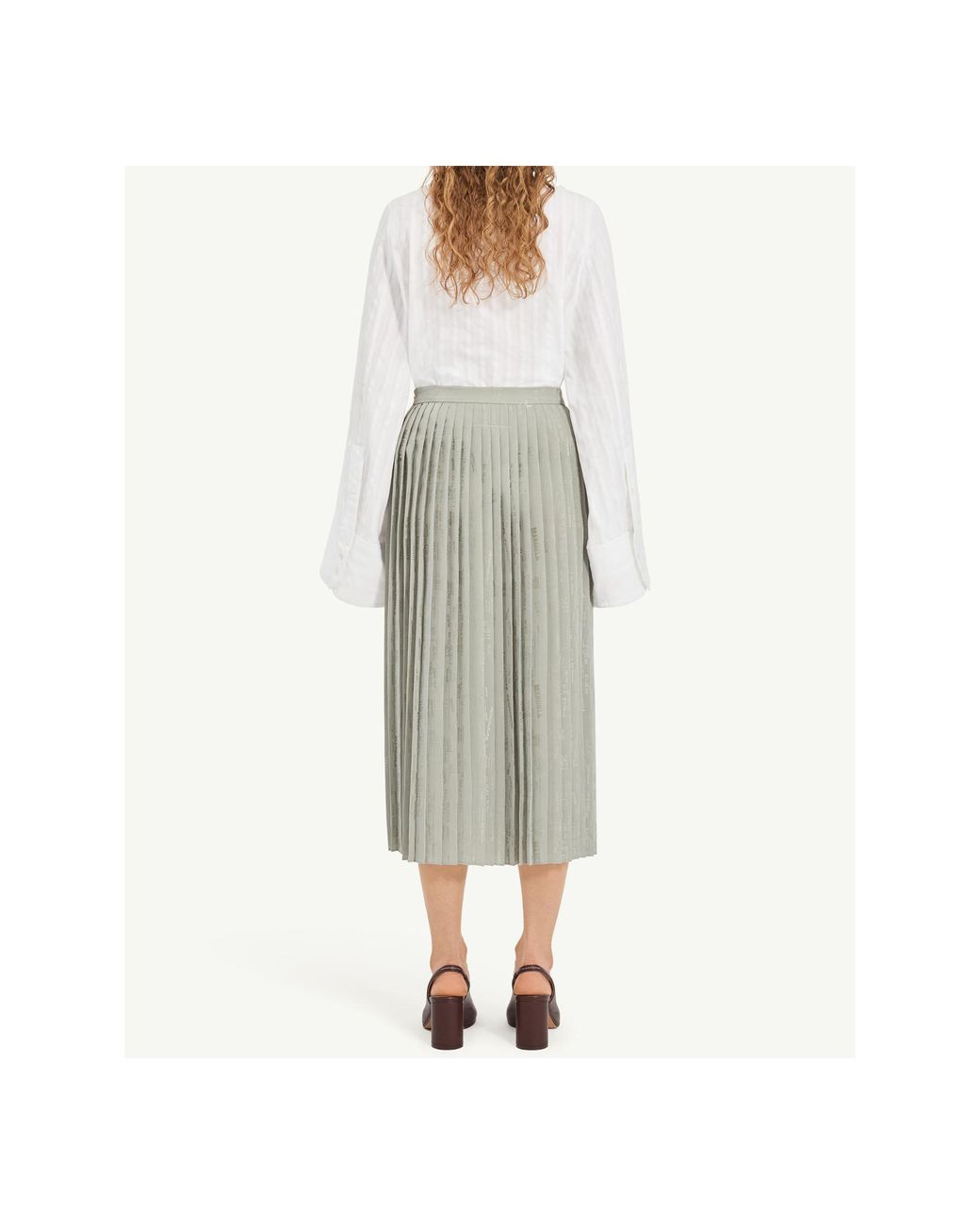 MM6 by Maison Margiela Gray Zipped Pleated Skirt