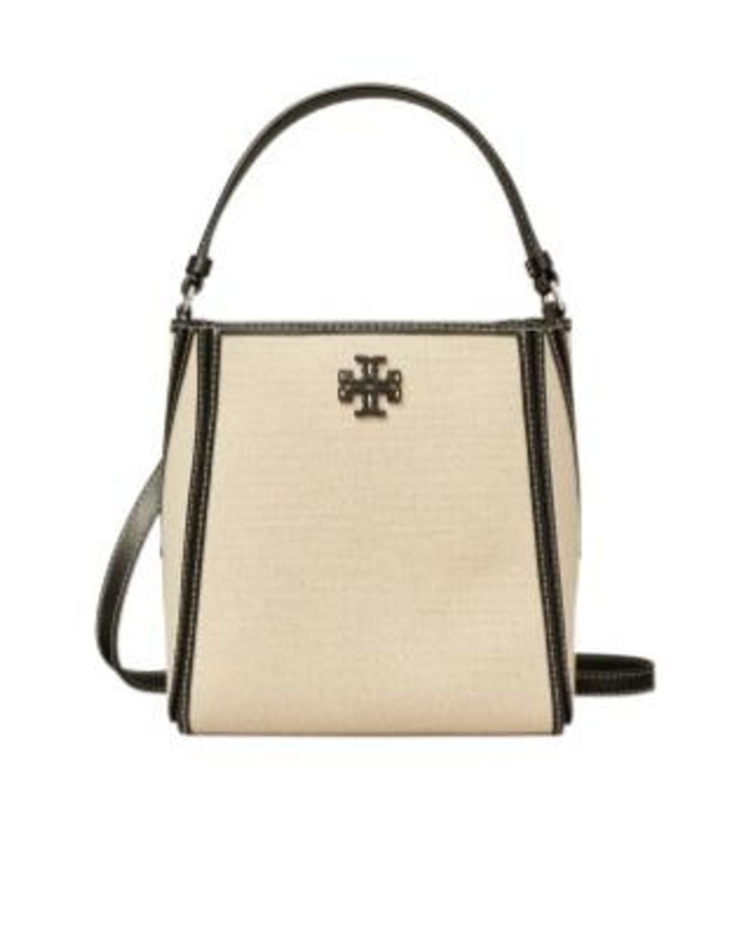 Tory Burch Natural Small Mcgraw Canvas Bucket Bag