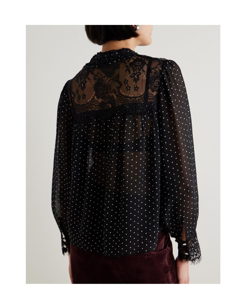 Sea Black Melody Long-Sleeve Blouse