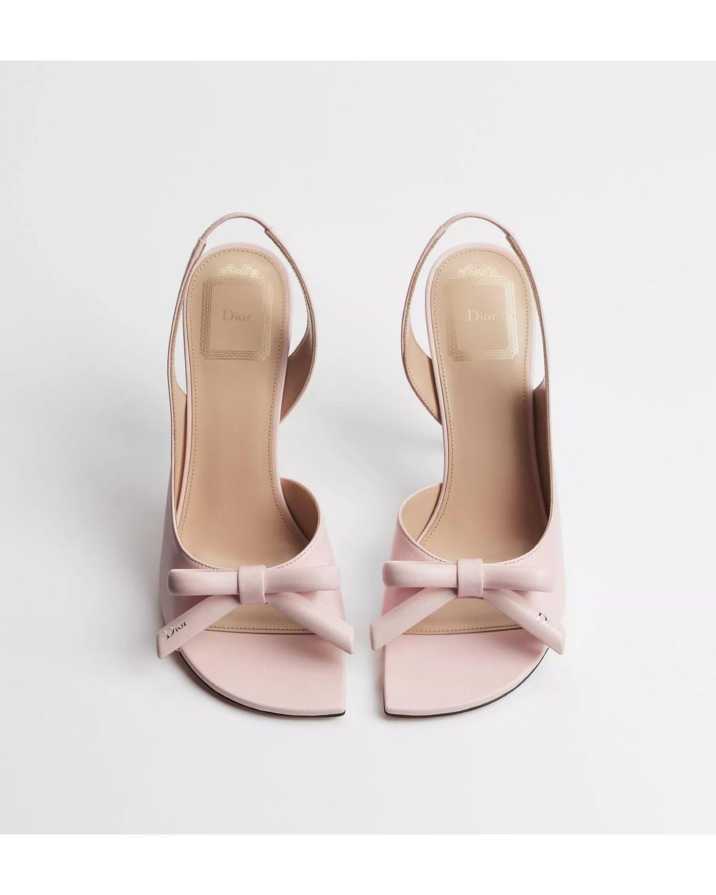 Dior Pink Bow Heeled Slingback Sandal