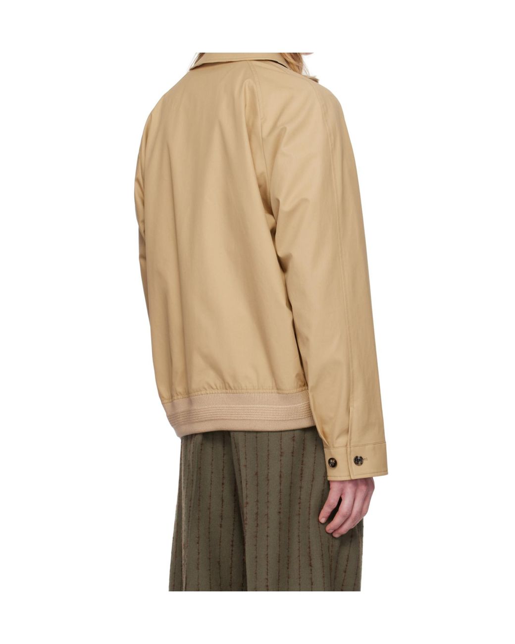 Burberry Natural Collared Zip-Up Jacket for men