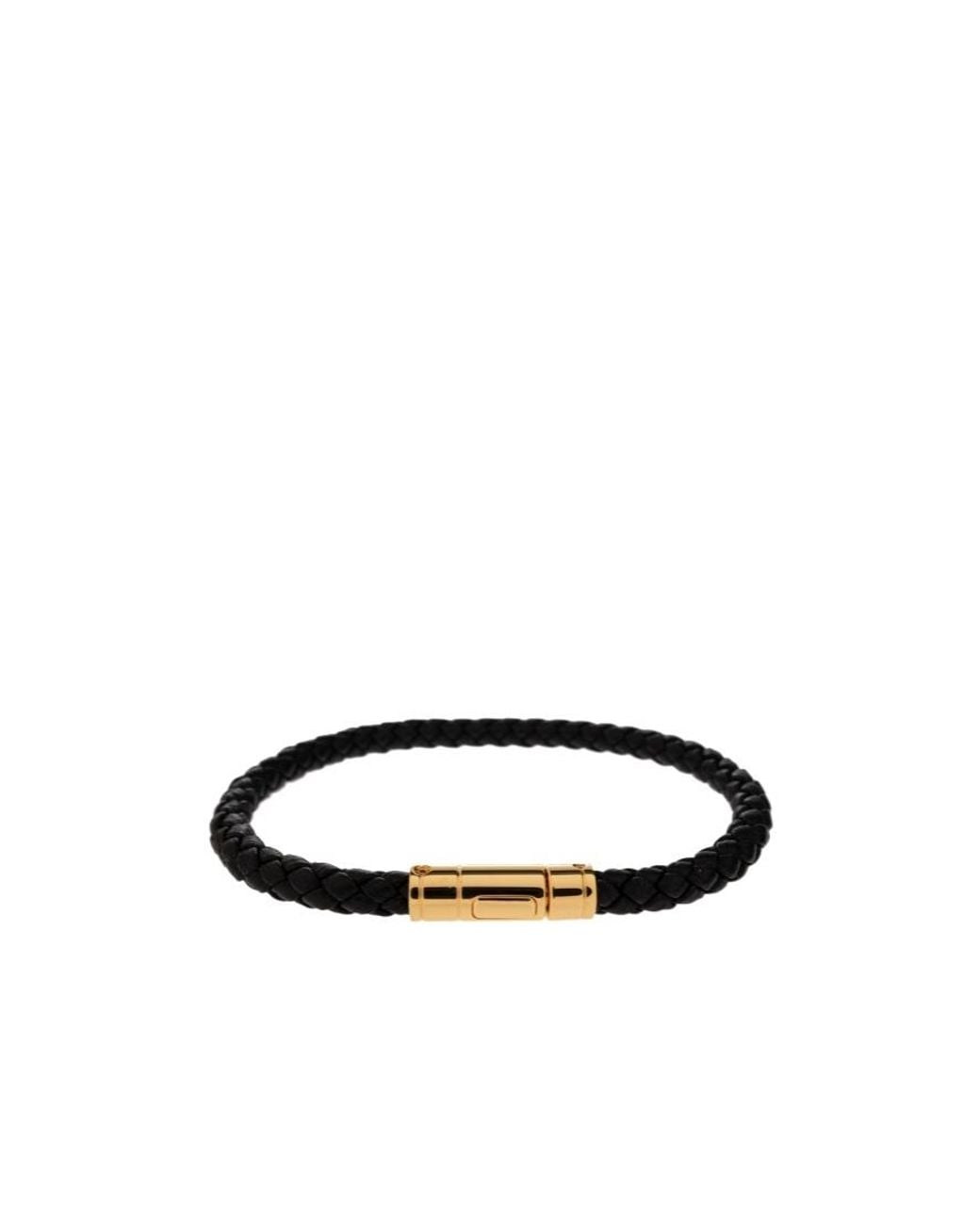 Tom Ford White Braided Leather Bracelet for men