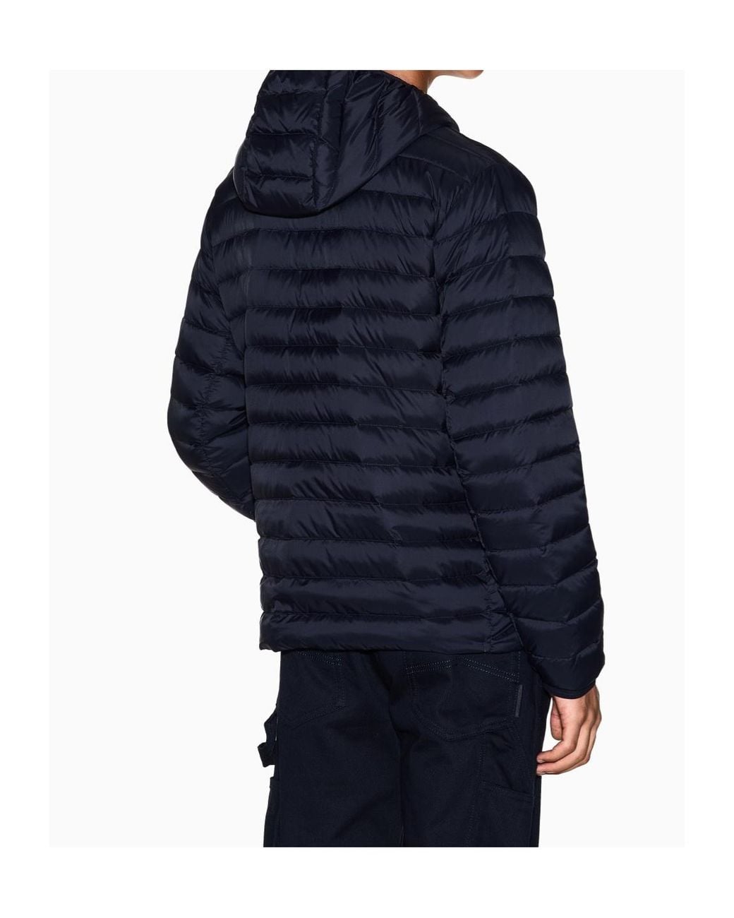 ARMANI EXCHANGE Blue Hooded Down Jacket for men
