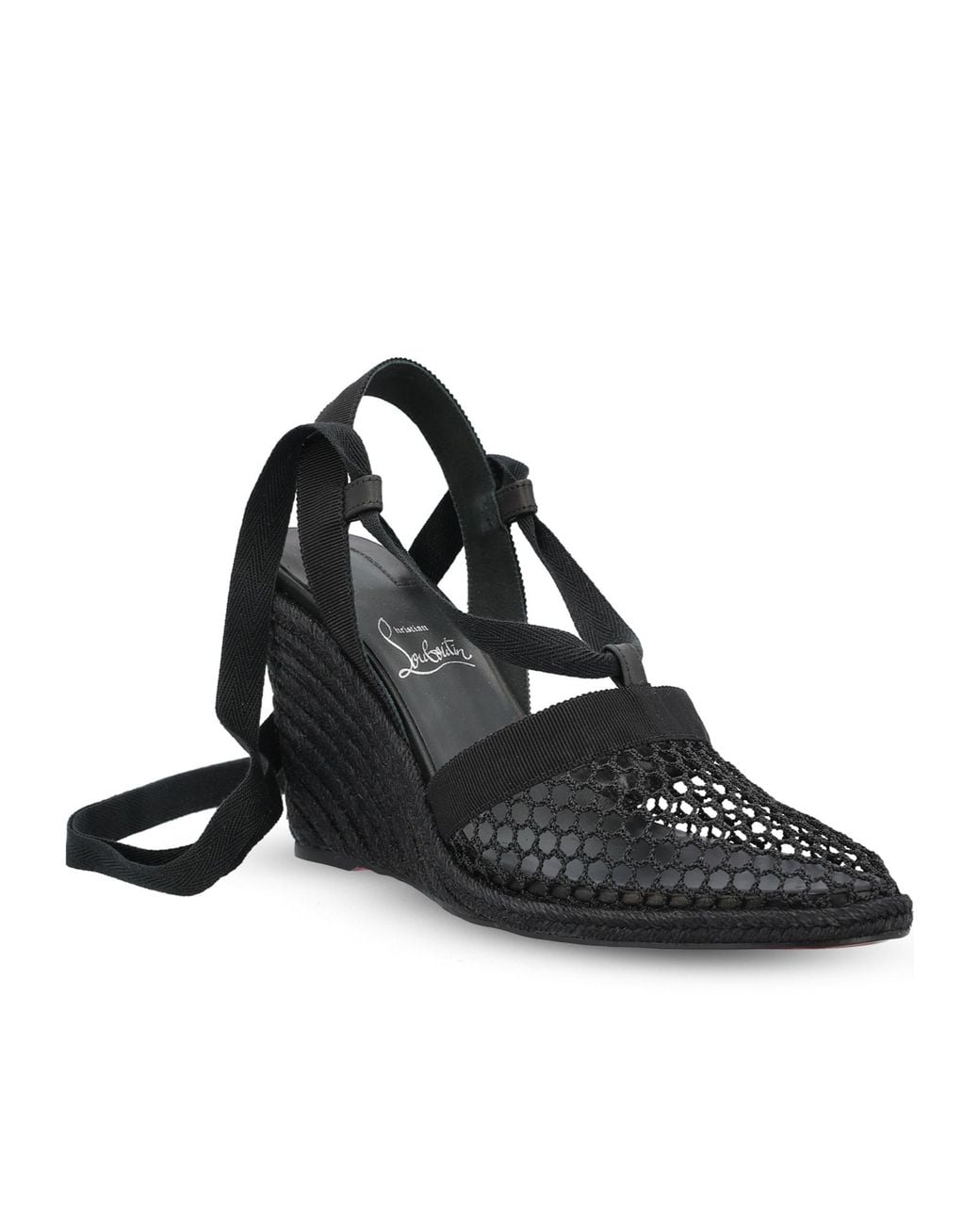 Christian Louboutin Black Toleda Espadrille Wedge Sandals