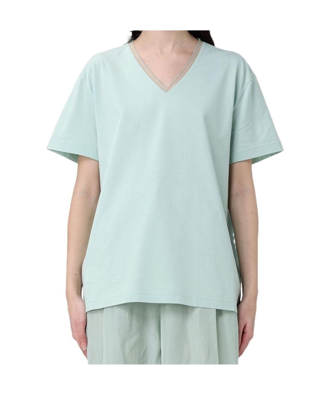 Fabiana Filippi Blue V-Neck T-Shirt