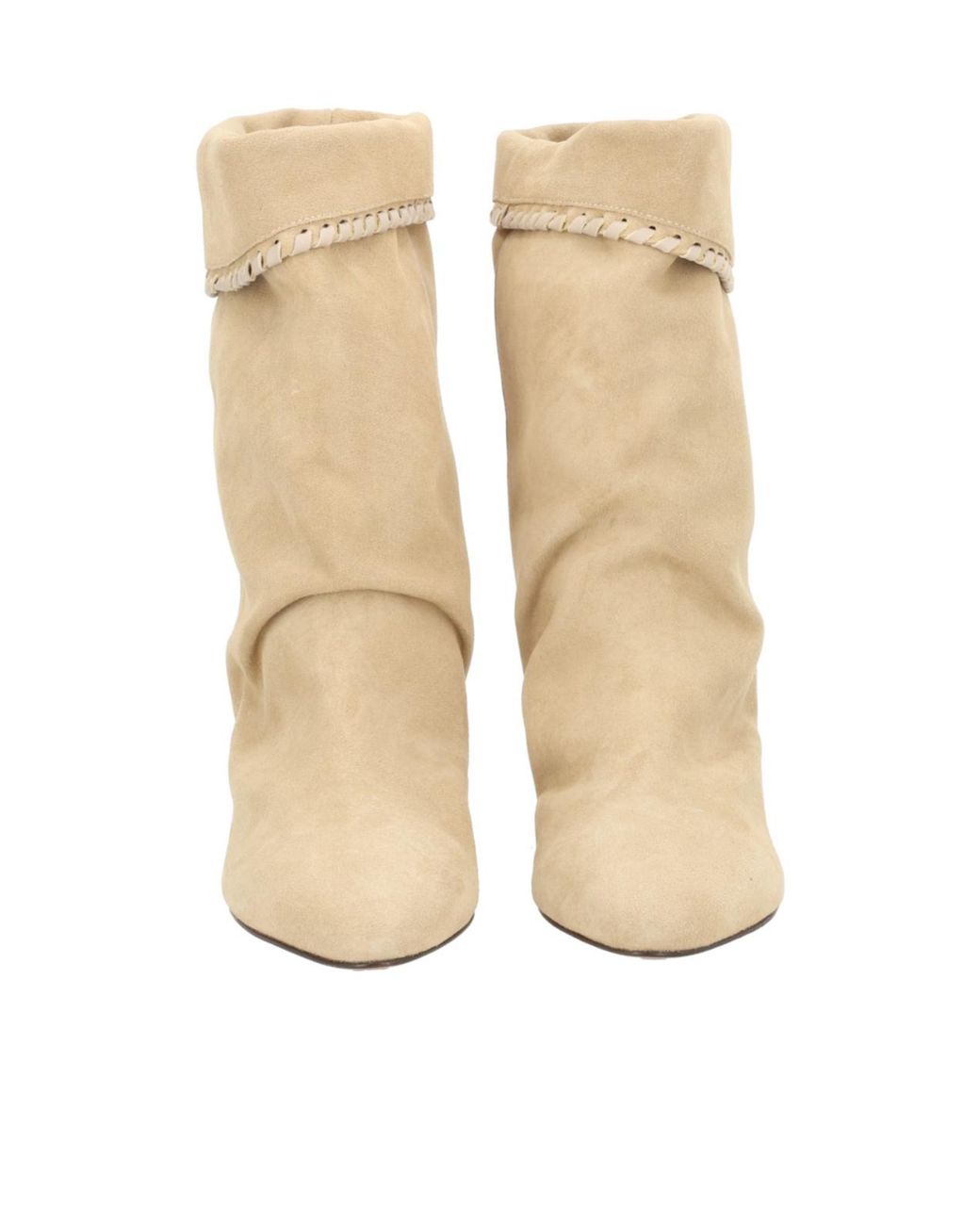 Isabel Marant Natural Dalby Tassel Cone-Heel Boots