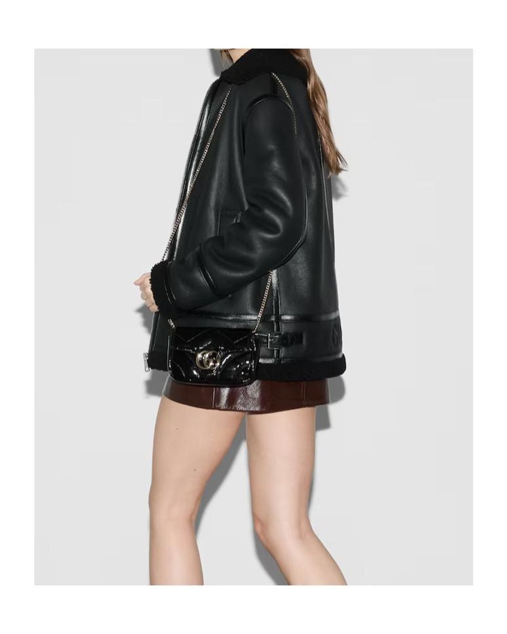 Gucci Black Gg Marmont Leather Mini Bag
