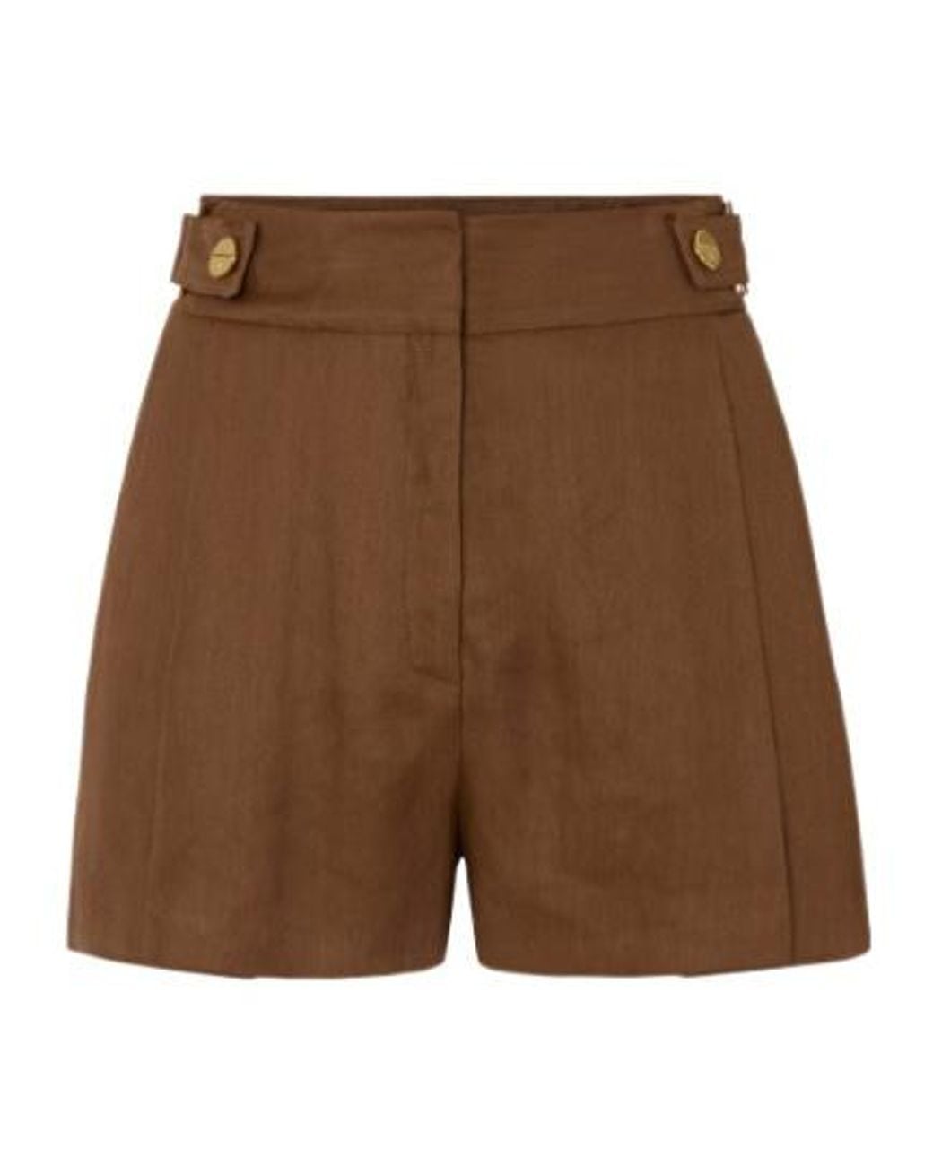 Elisabetta Franchi Brown Pleated Shorts