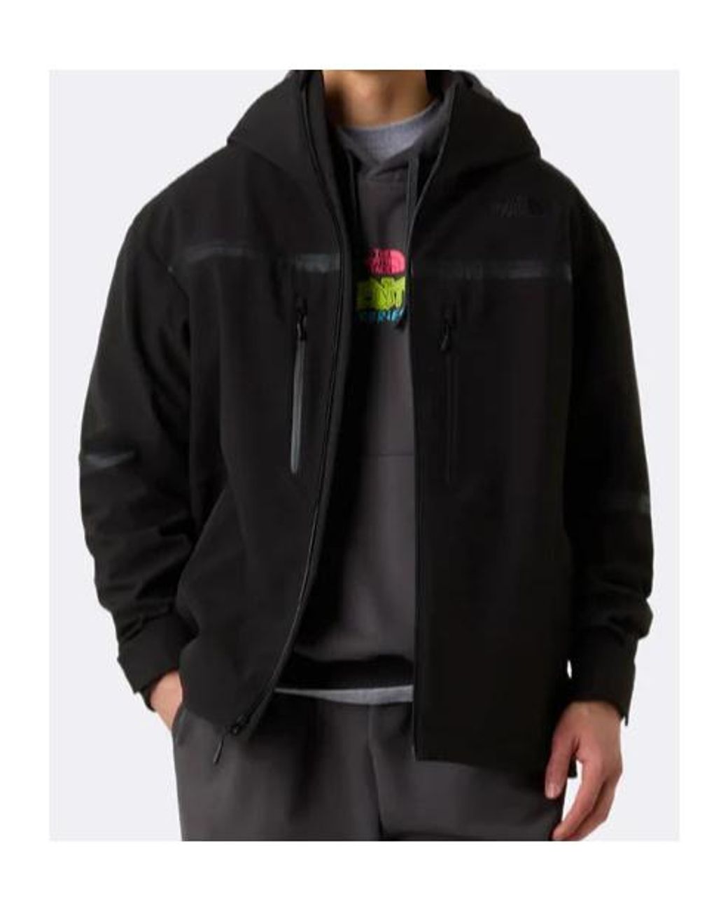 The North Face Black Logo Embroidered Hooded Jacket for men
