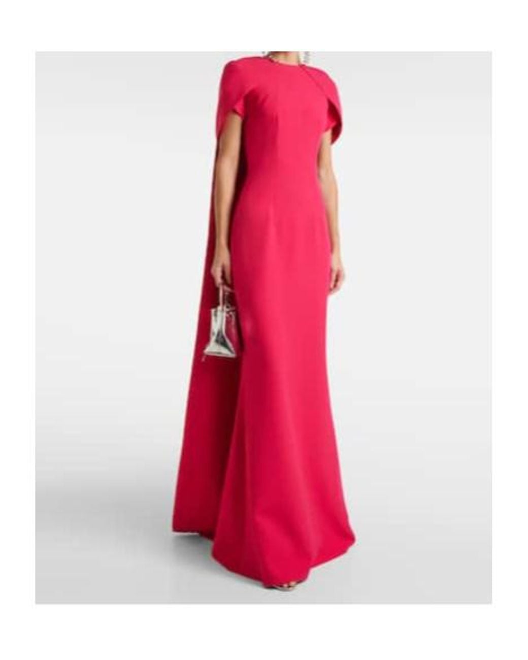 Safiyaa Pink Ginkgo Caped Gown