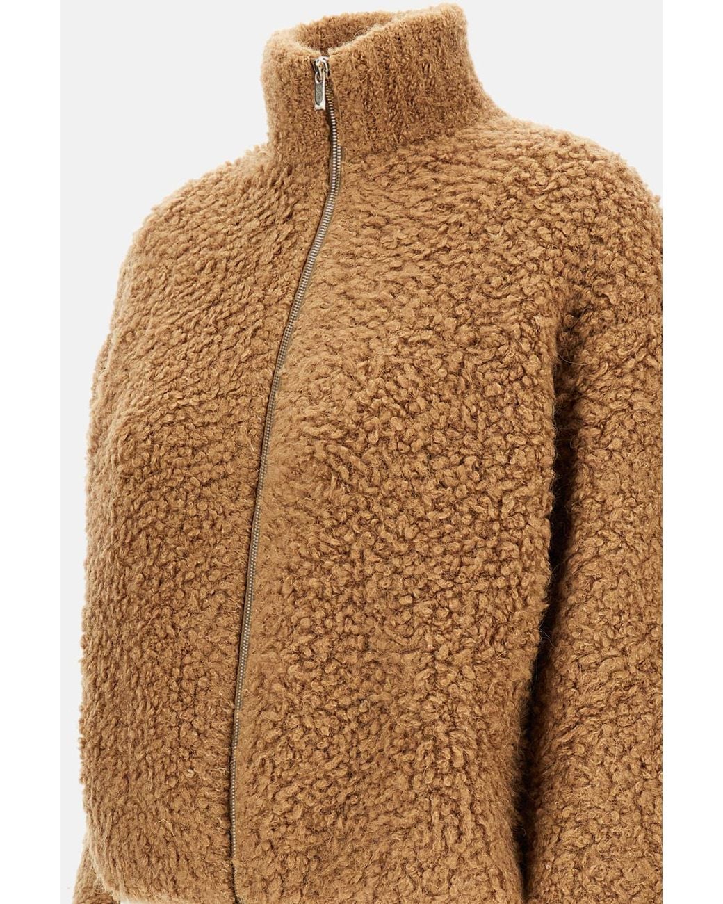 Max Mara Brown Studio Oggetti Zip-Up Cardigan